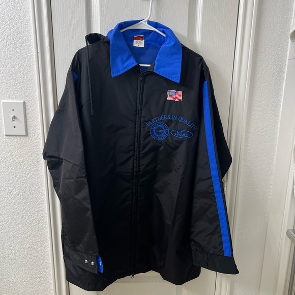 Union Line Ford UAW Partners In Quality Jacket Men's XL Black Blue Rare - Picture 1 of 7